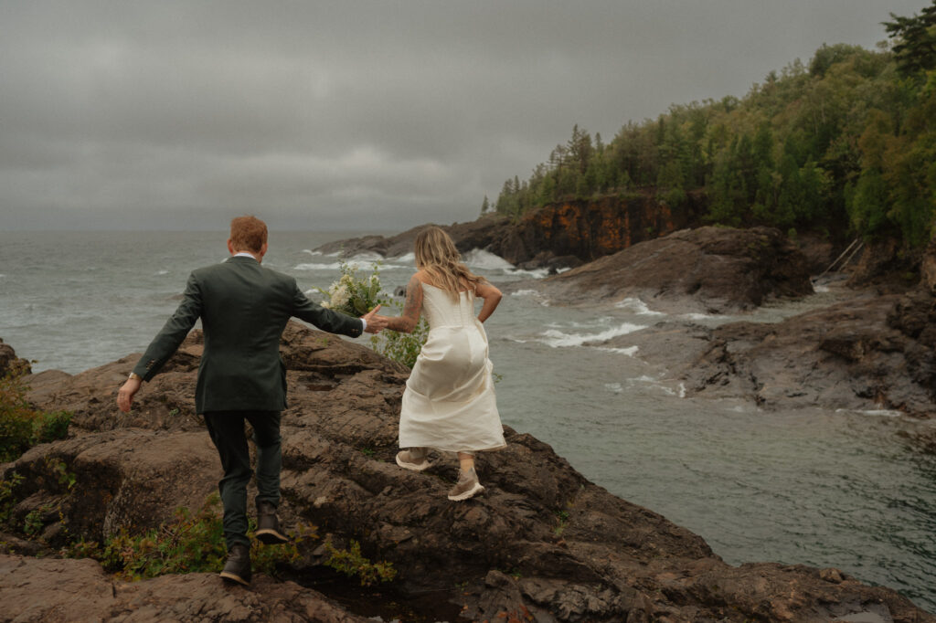 rainy upper peninsula elopement