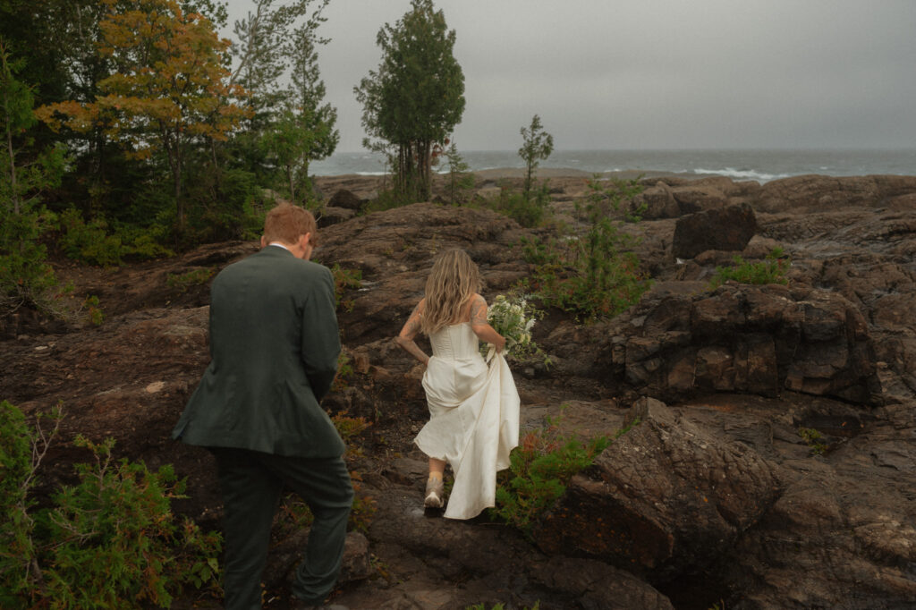 rainy upper peninsula elopement