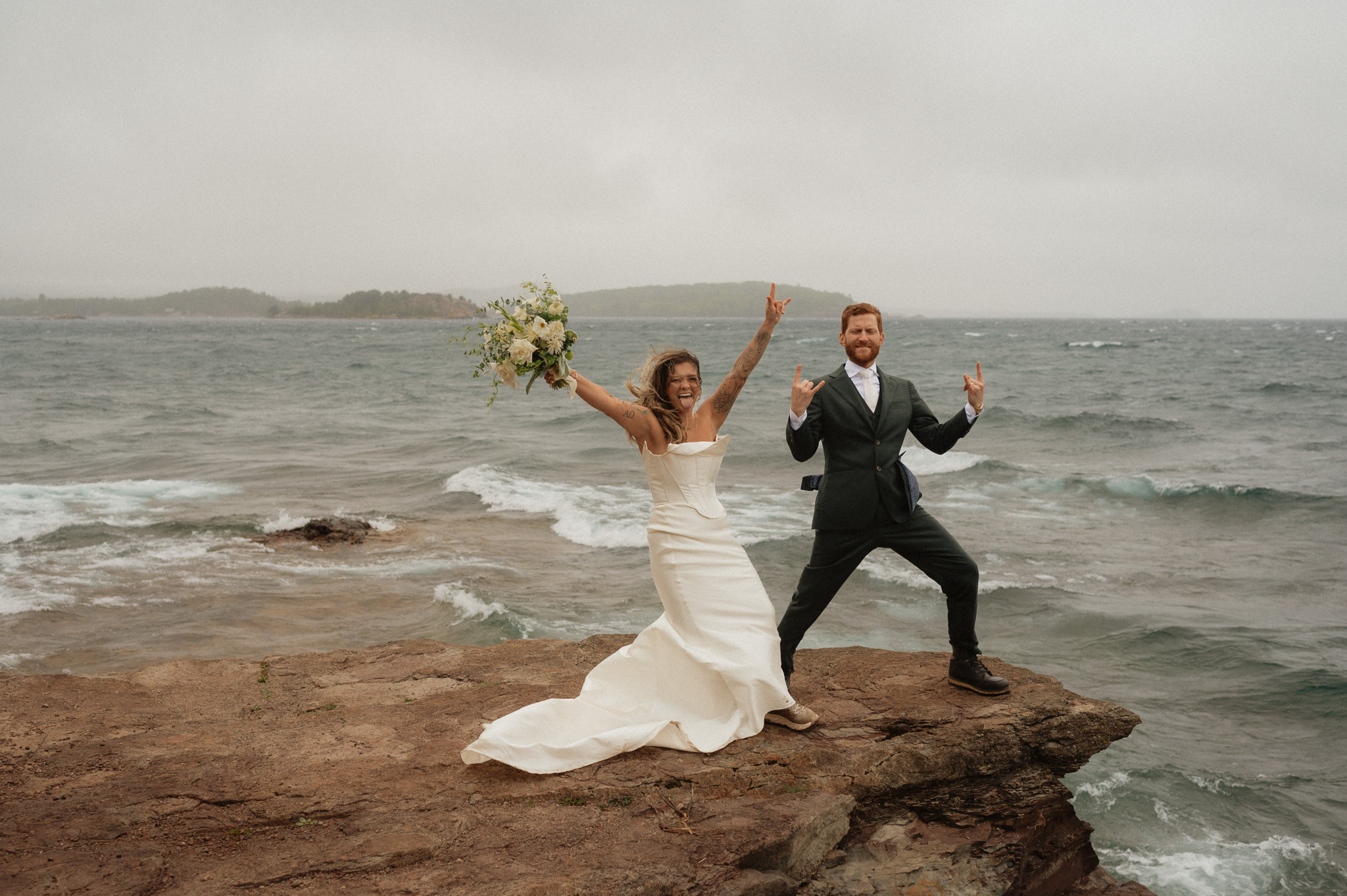 rainy upper peninsula elopement