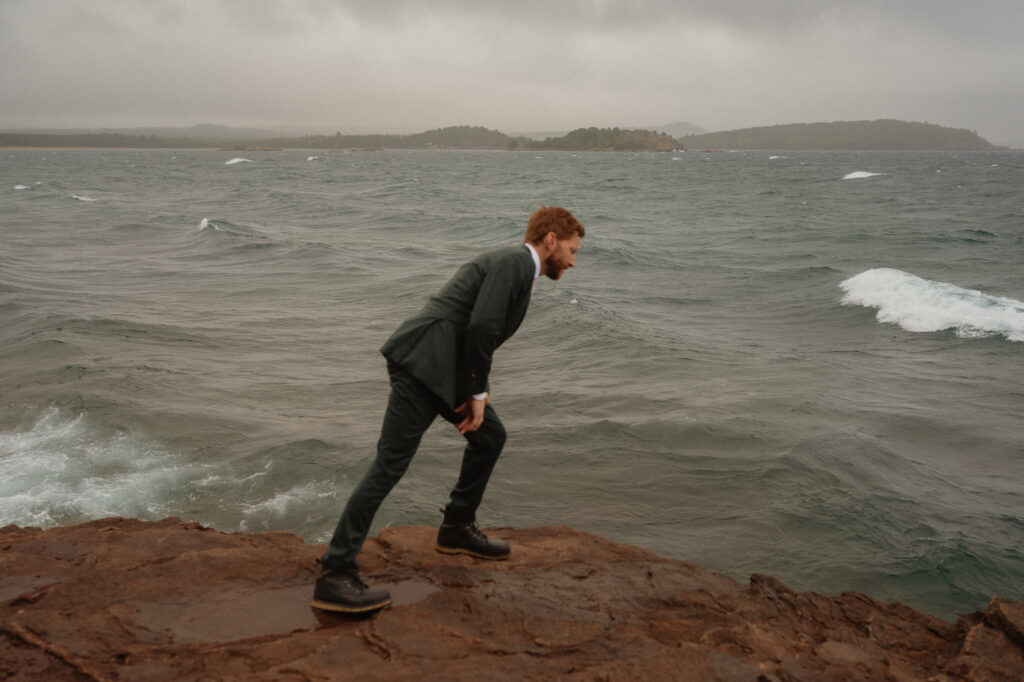 rainy upper peninsula elopement