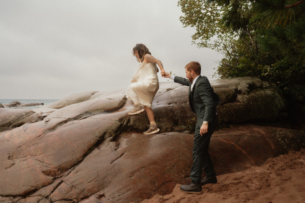 rainy upper peninsula elopement