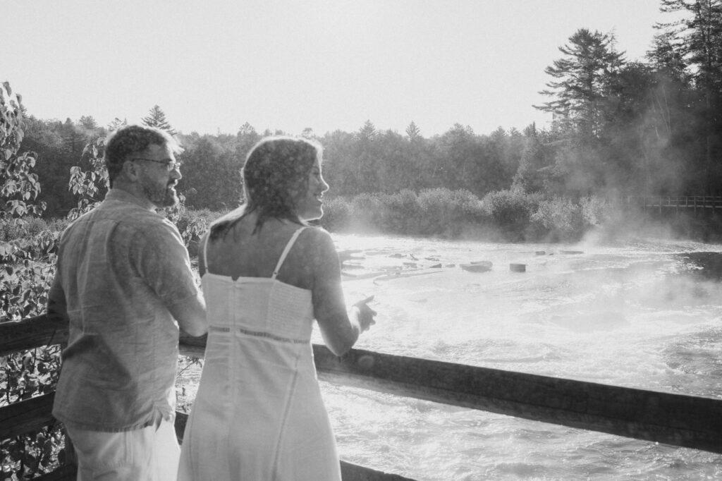 upper peninsula pine trees waterfall elopement