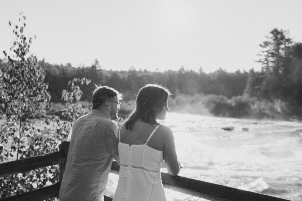 upper peninsula pine trees waterfall elopement