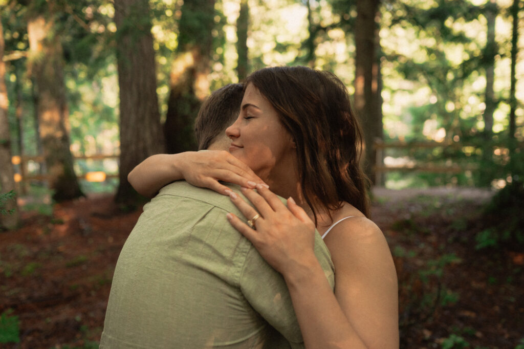 upper peninsula pine trees waterfall elopement