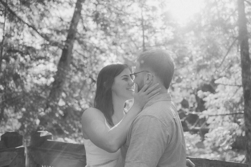 upper peninsula pine trees waterfall elopement