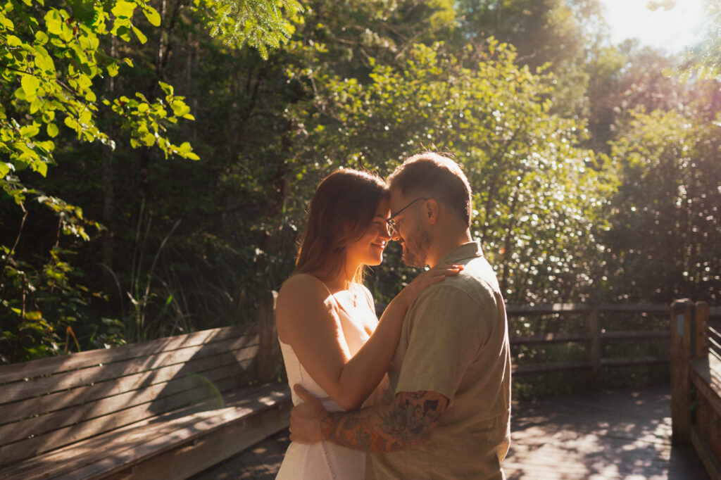 upper peninsula pine trees waterfall elopement