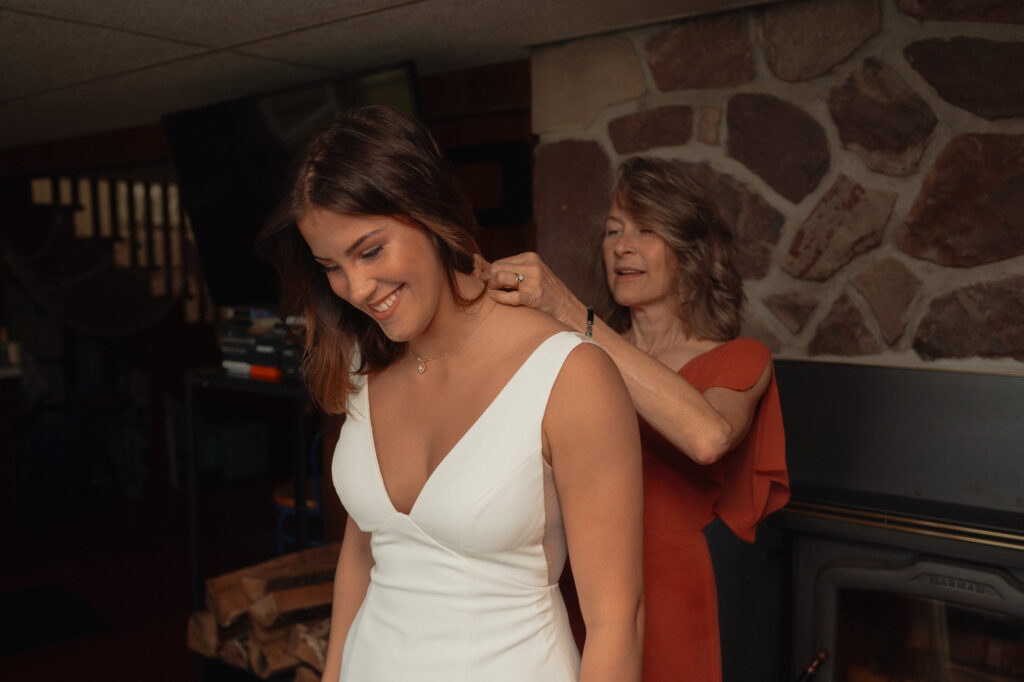 upper peninsula pine trees waterfall elopement