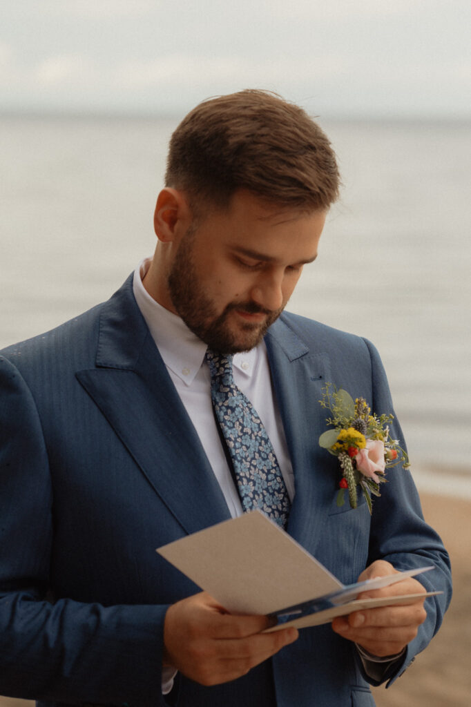 upper peninsula pine trees waterfall elopement