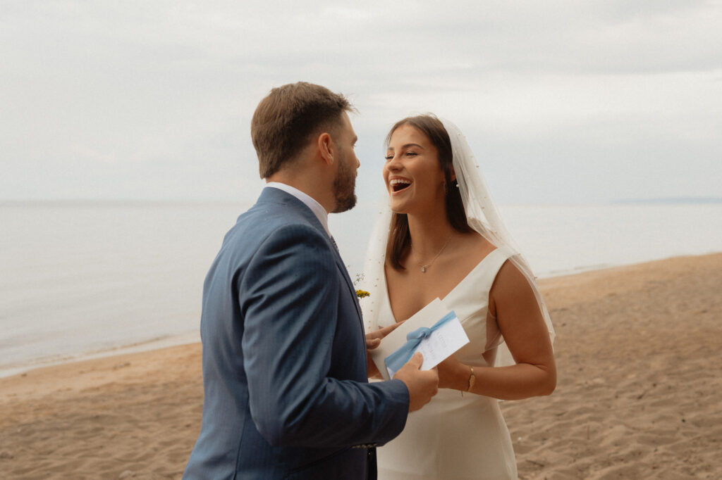 upper peninsula pine trees waterfall elopement