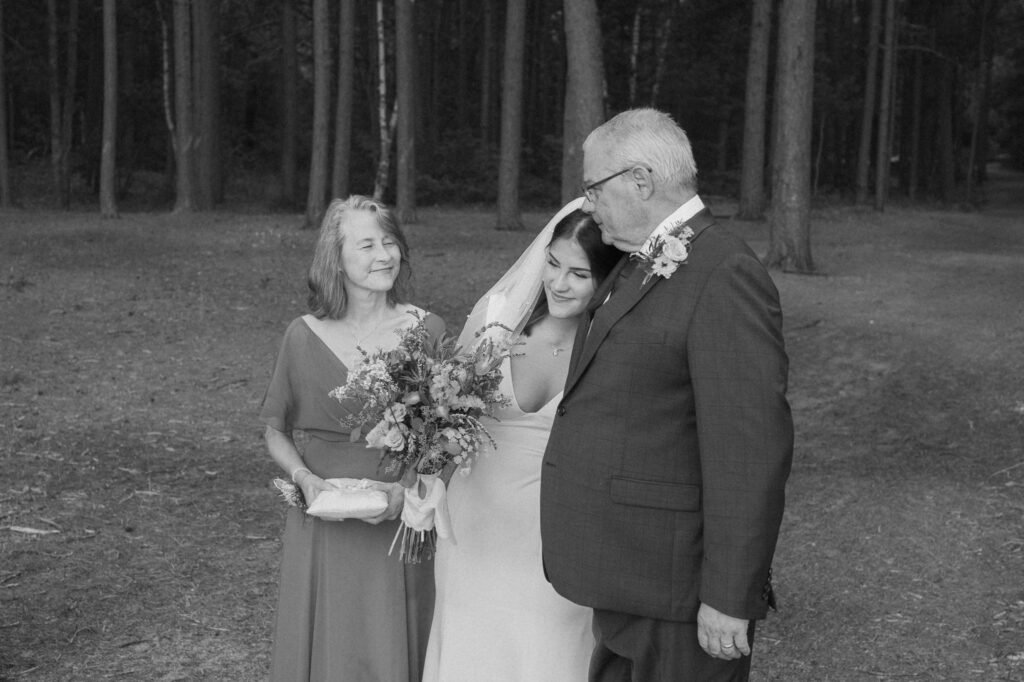 upper peninsula pine trees waterfall elopement