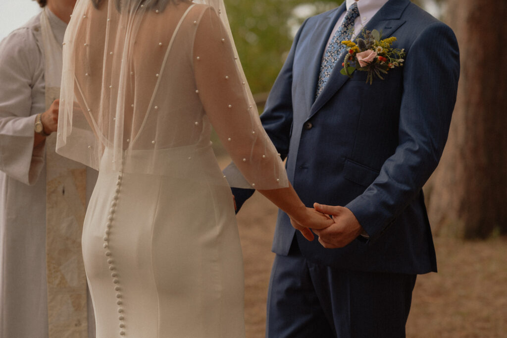 upper peninsula pine trees waterfall elopement