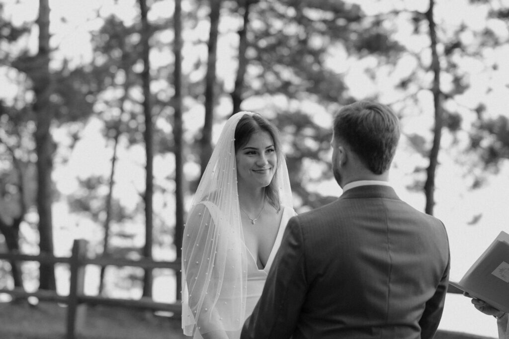 upper peninsula pine trees waterfall elopement