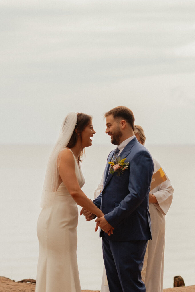 upper peninsula pine trees waterfall elopement