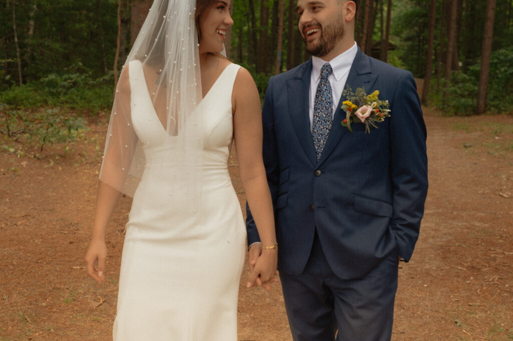 upper peninsula pine trees waterfall elopement