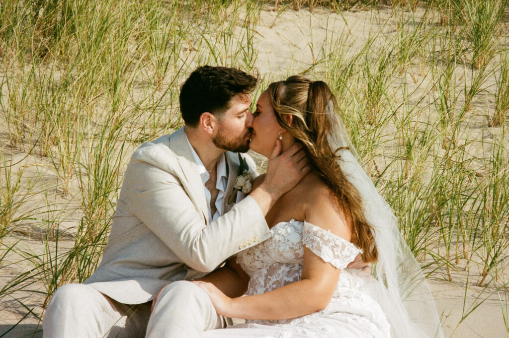 michigan beach vineyard elopement