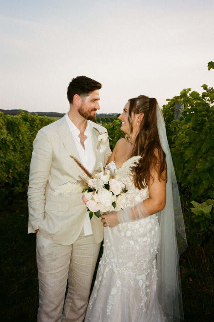 michigan beach vineyard elopement