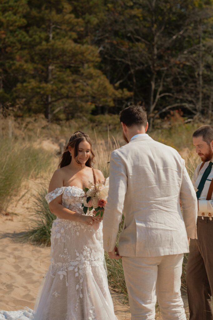 michigan beach vineyard elopement
