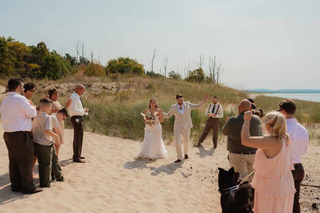 michigan beach vineyard elopement