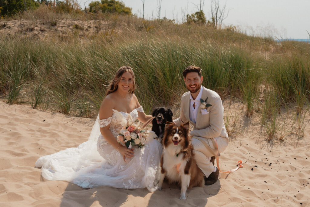 michigan beach vineyard elopement