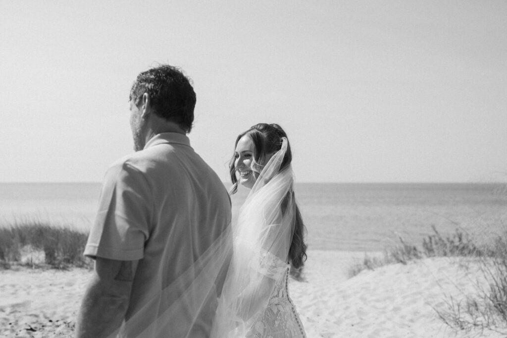 michigan beach vineyard elopement