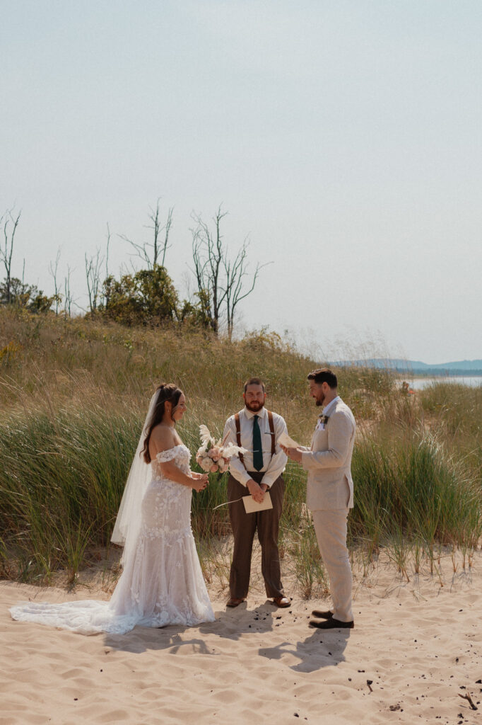 michigan beach vineyard elopement