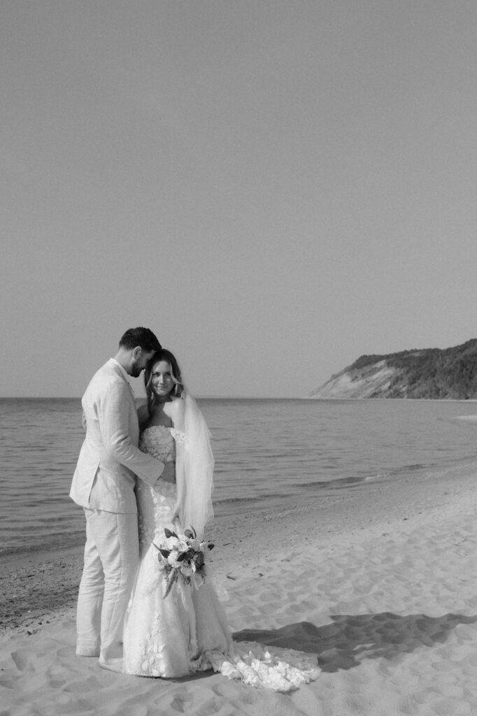 michigan beach vineyard elopement