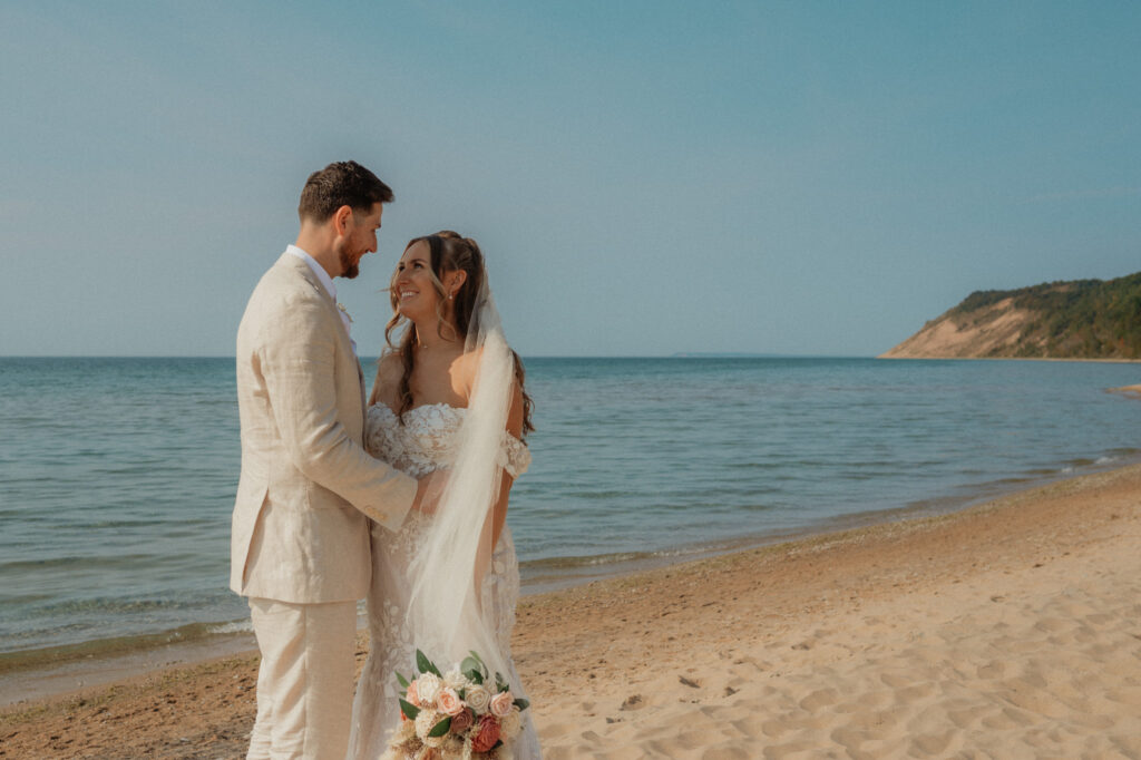 michigan beach vineyard elopement