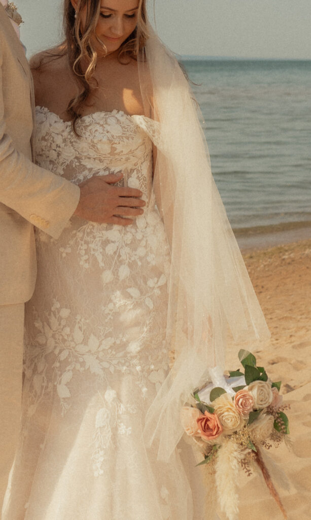 michigan beach vineyard elopement