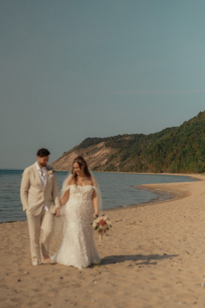 michigan beach vineyard elopement