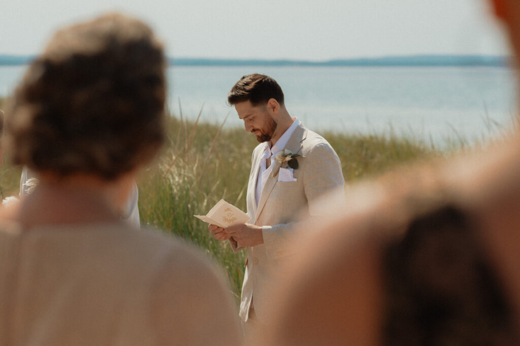 michigan beach vineyard elopement