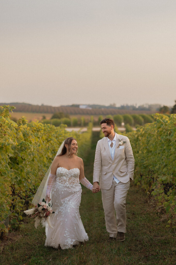 michigan beach vineyard elopement