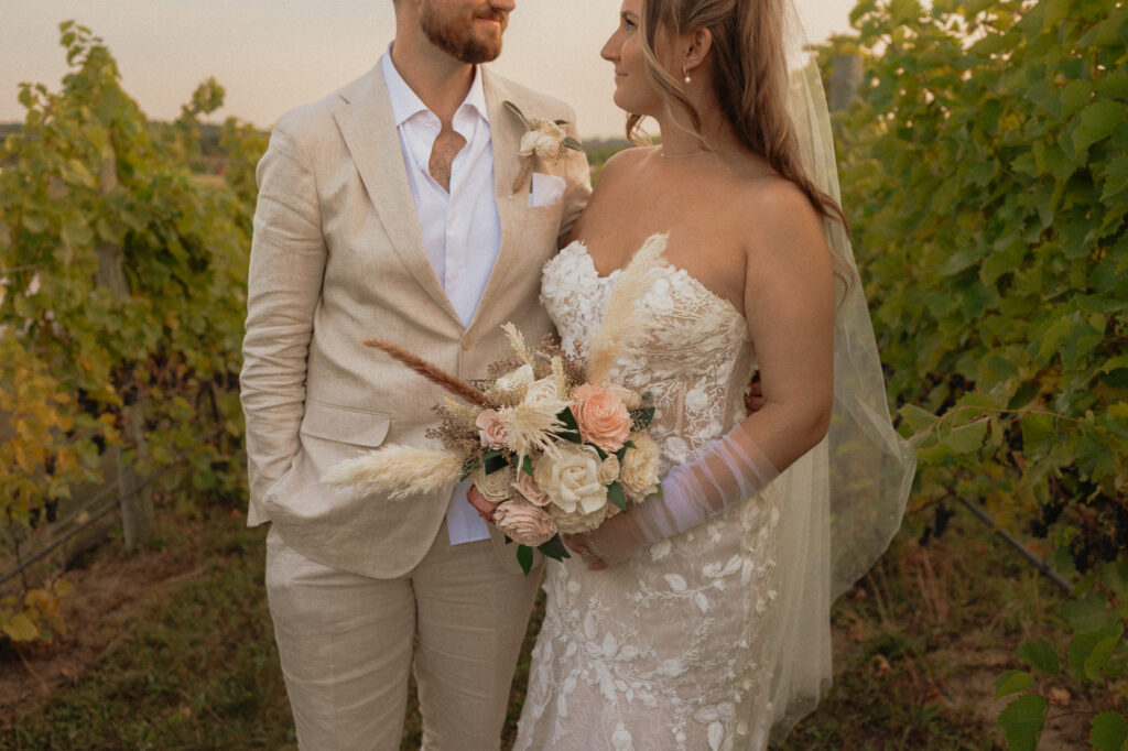 michigan beach vineyard elopement