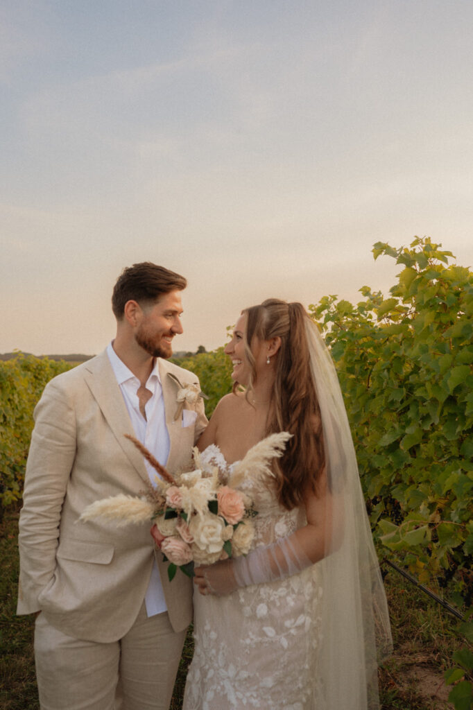 michigan beach vineyard elopement