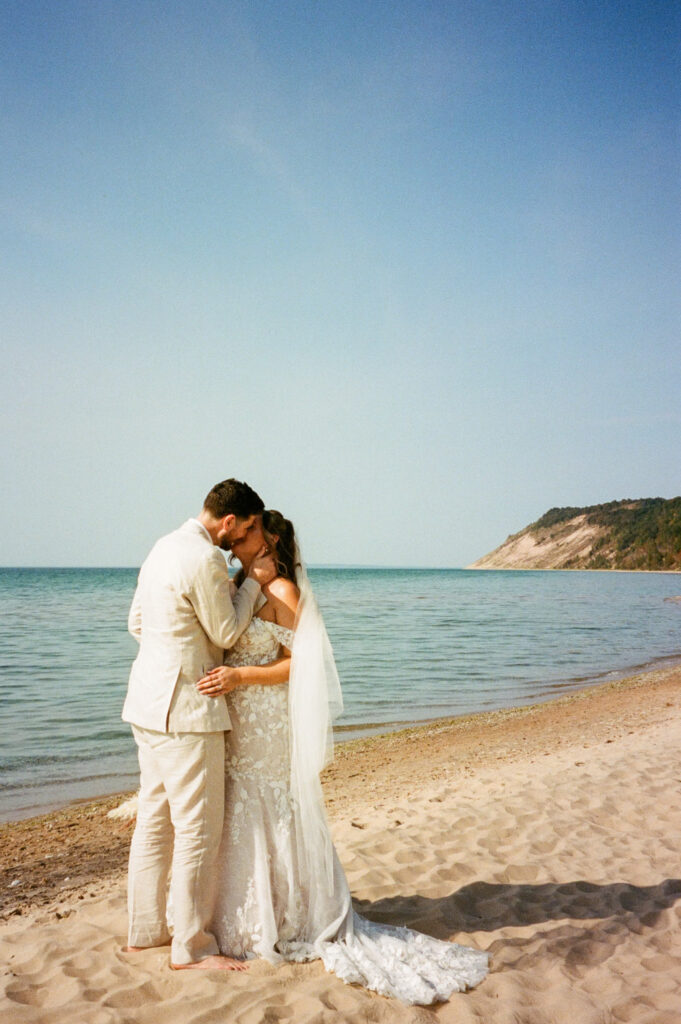 michigan beach vineyard elopement