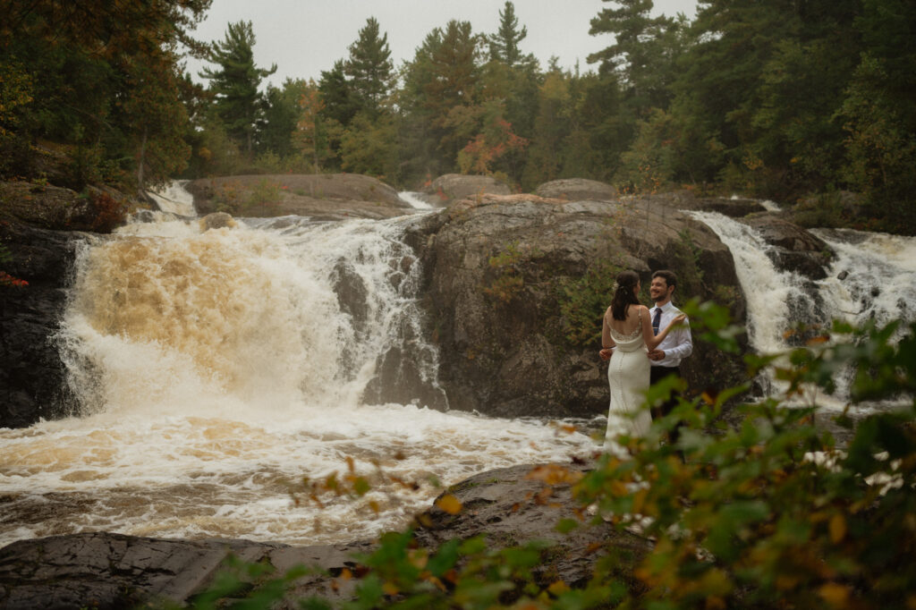 michigan small wedding upper peninsula waterfalls