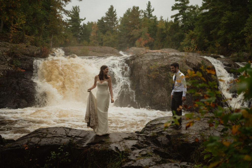michigan small wedding upper peninsula waterfalls