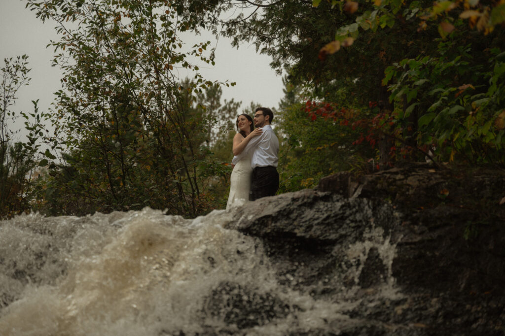 michigan small wedding upper peninsula waterfalls