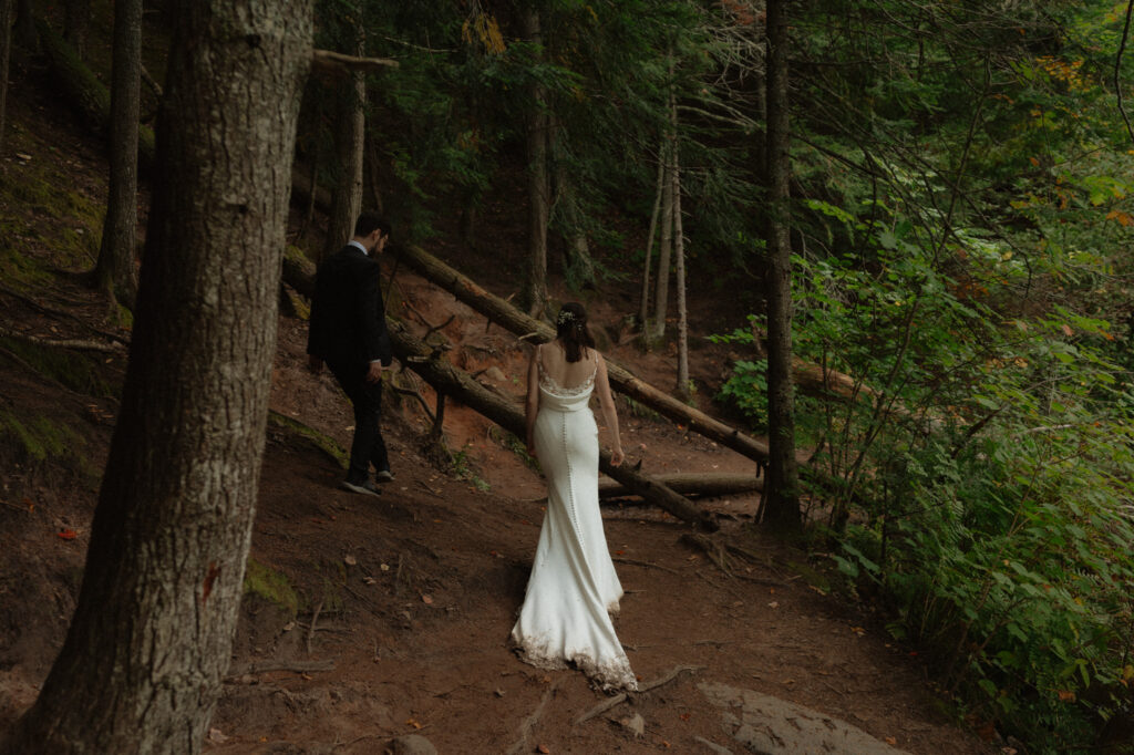 michigan small wedding upper peninsula waterfalls