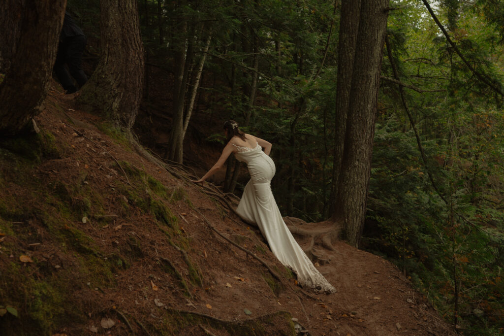 michigan small wedding upper peninsula waterfalls