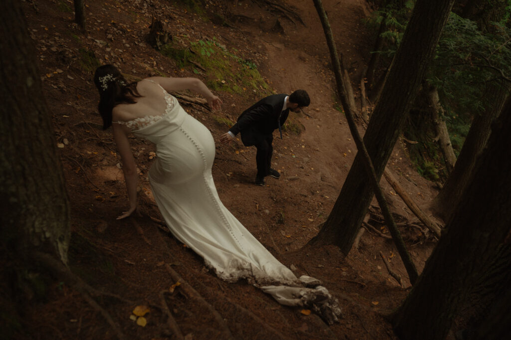 michigan small wedding upper peninsula waterfalls