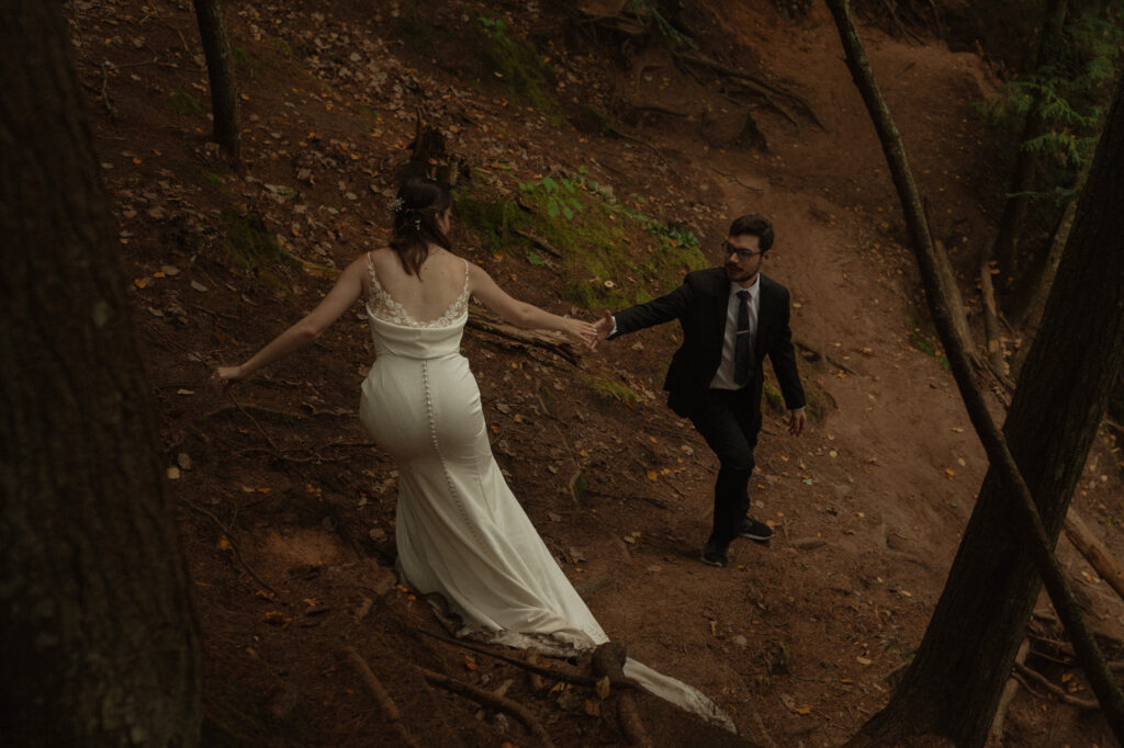 michigan small wedding upper peninsula waterfalls
