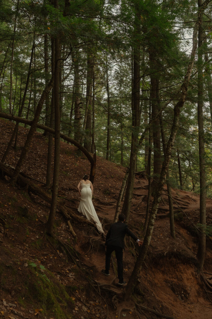 michigan small wedding upper peninsula waterfalls