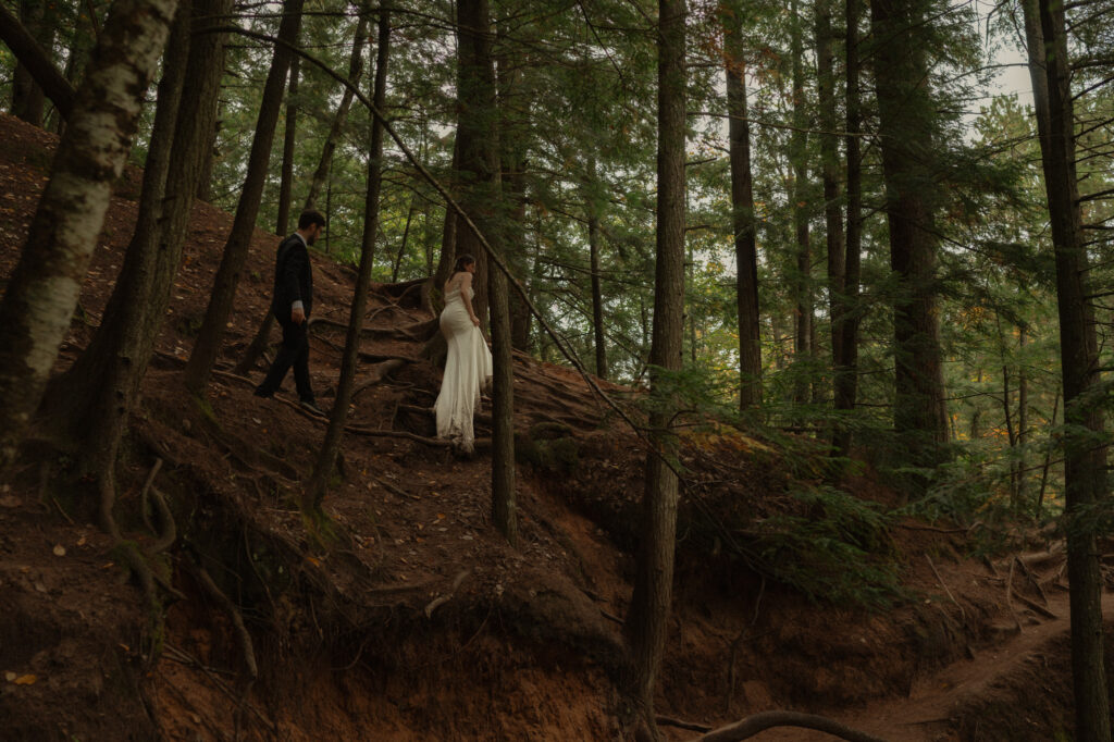michigan small wedding upper peninsula waterfalls
