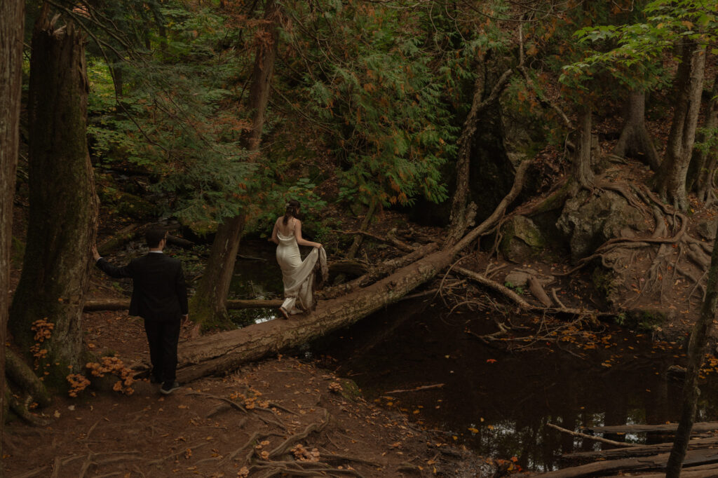 michigan small wedding upper peninsula waterfalls