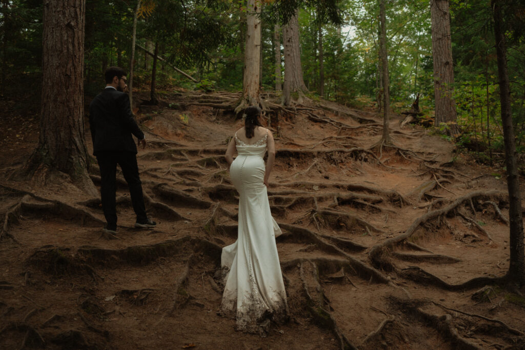 michigan small wedding upper peninsula waterfalls
