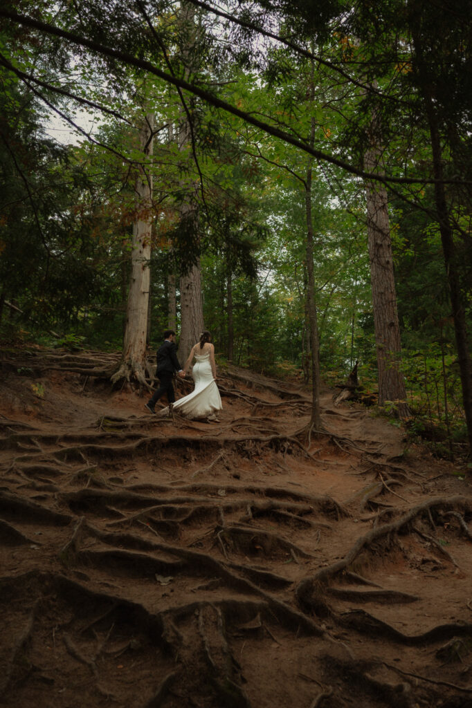 michigan small wedding upper peninsula waterfalls