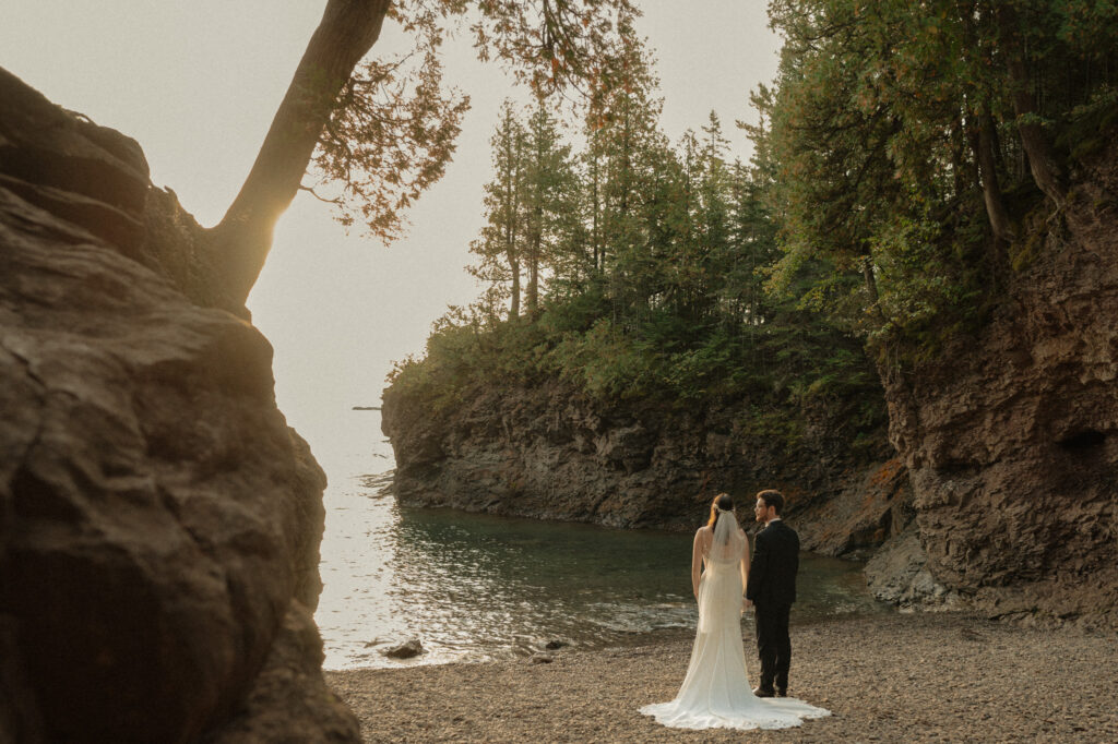 michigan small wedding upper peninsula waterfalls