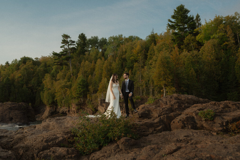 michigan small wedding upper peninsula waterfalls