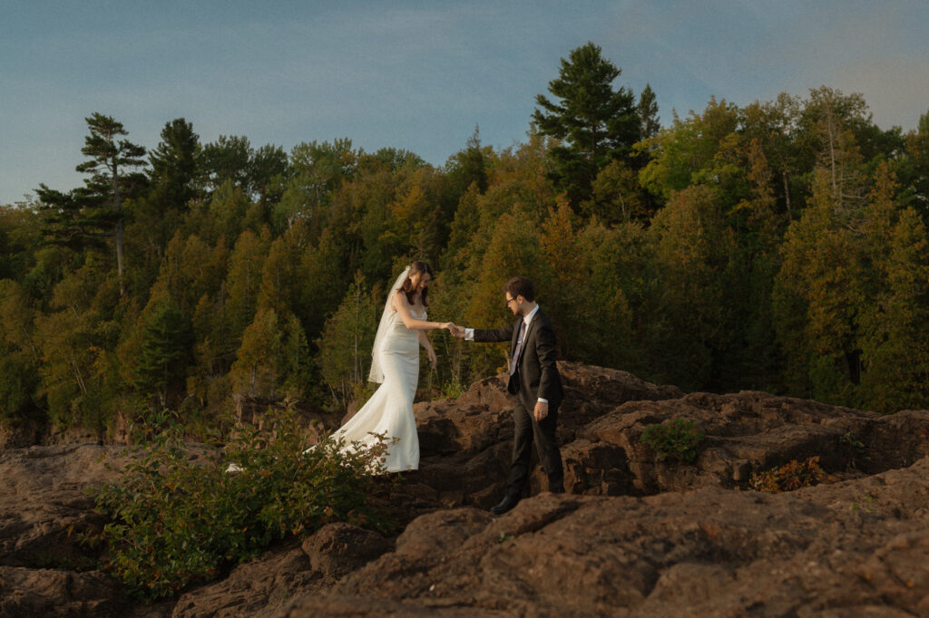 michigan small wedding upper peninsula waterfalls