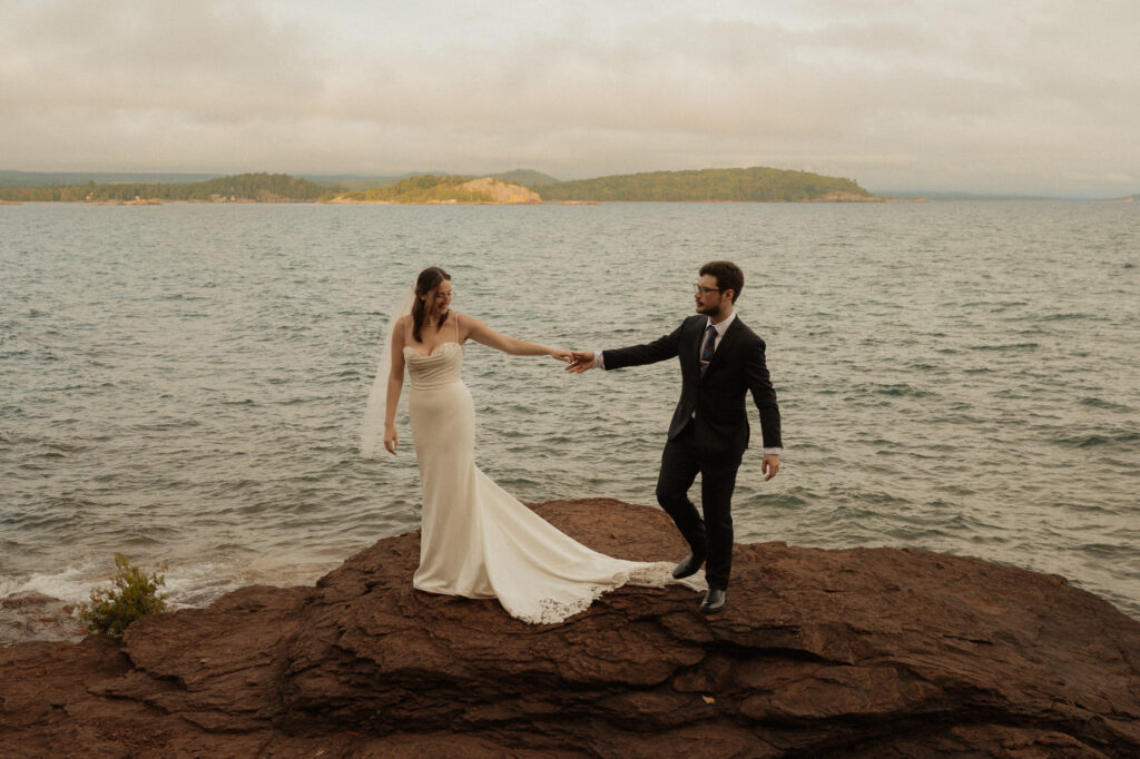 michigan small wedding upper peninsula waterfalls